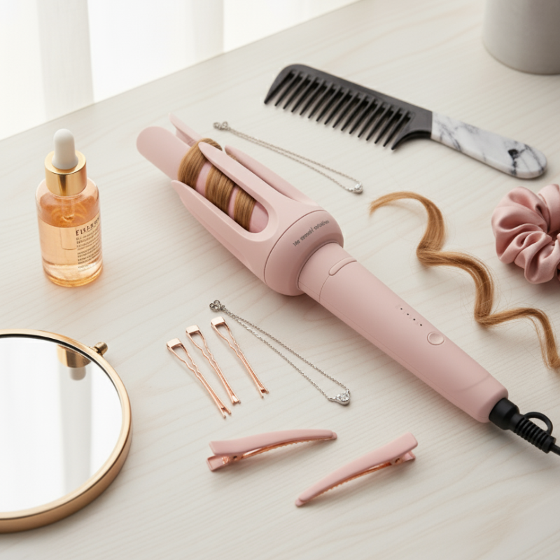"The Ultimate 6-in-1 Auto-Rotating Hair Curler