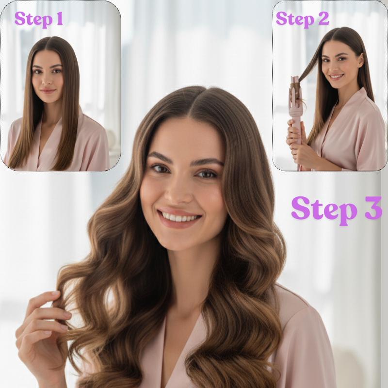 "The Ultimate 6-in-1 Auto-Rotating Hair Curler
